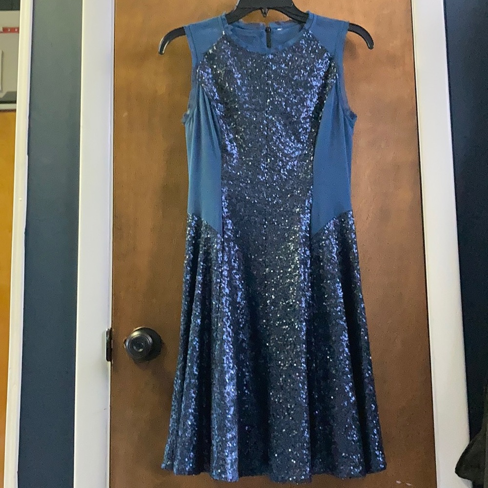 Blue sequin dress